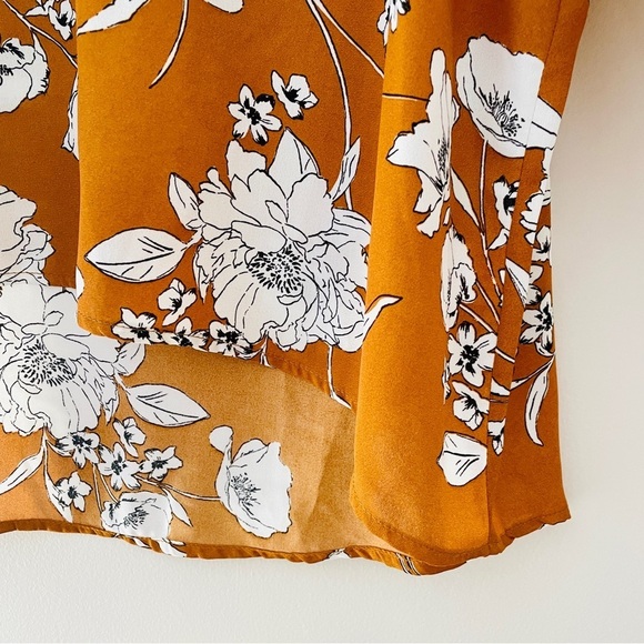 Paper Moon Stitch Fix Floral Top Medium Chestnut Brown Neutral - Picture 5 of 8